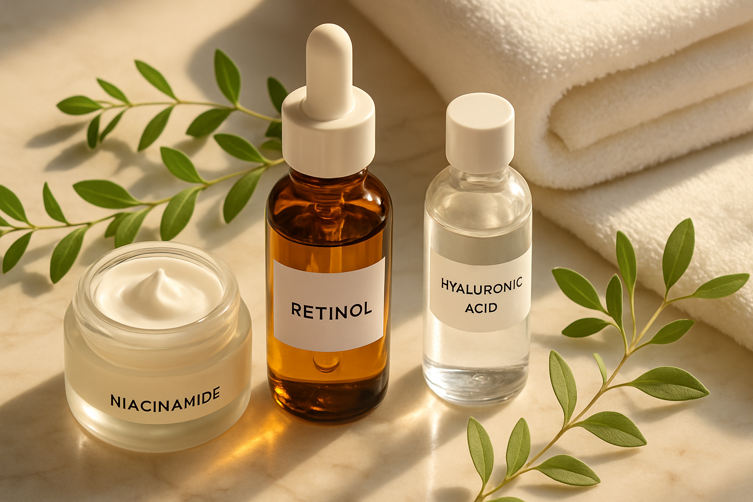 Descoperă Secretele Pielii Impecabile: Retinol, Niacinamidă și Acid Hialuronic