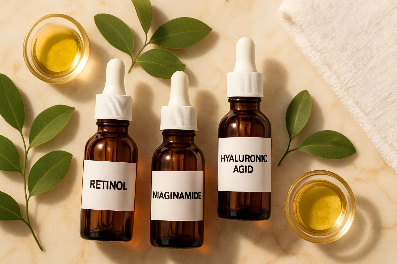 Ingrediente Active Esențiale pentru Piele: Retinol, Niacinamidă și Acid Hialuronic